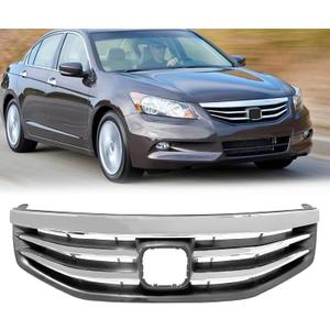 Chrome Front Bumper Grille Hood Grill Compatible For Honda Accord 4 Door Sedan 2011 2012 HO1200203