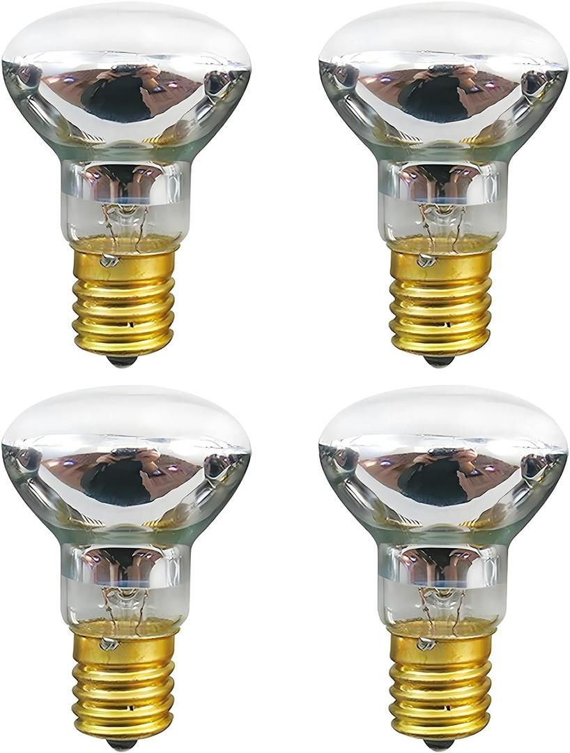 Lava Lamp Bulb 4 Pack 30W E17 R39 Reflector Type Bulb for Lava Lamp,Original Replacement Bulbs for Lava Lamps and Glitter Lamps,2700K Warm White, Dimmable ,Long Lifespan