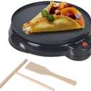 Health and Home Electric Crepe Maker - 10"Crepe Pan,Crepe Griddle, Non-stick Pancake Maker - Easy Clean & Includes Wooden Spatula, Batter Spreader