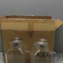 2 Pack 1 Gallon thickened Square Glass Pitcher with Lid, Classic Stripes Water Pitchers for Fridge, Borosilicate Glass Carafe for Hot/Cold Brew Drink, Extra Large Jug with Handle for Iced Tea, Coffee