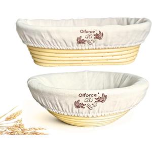 Banneton Sourdough Proofing Basket Kit,10"Round & 11"Oval Proofing Basket with Liners & Covers,Bread Baking Supplies for Home or Professional Sourdough Bakers Baking Tool