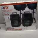 QFX PBX-800TWS 8-Inch TWS Bluetooth Stereo PA System with 2 8" Speakers, 2 Microphones, 2 Stands, and a Remote Control