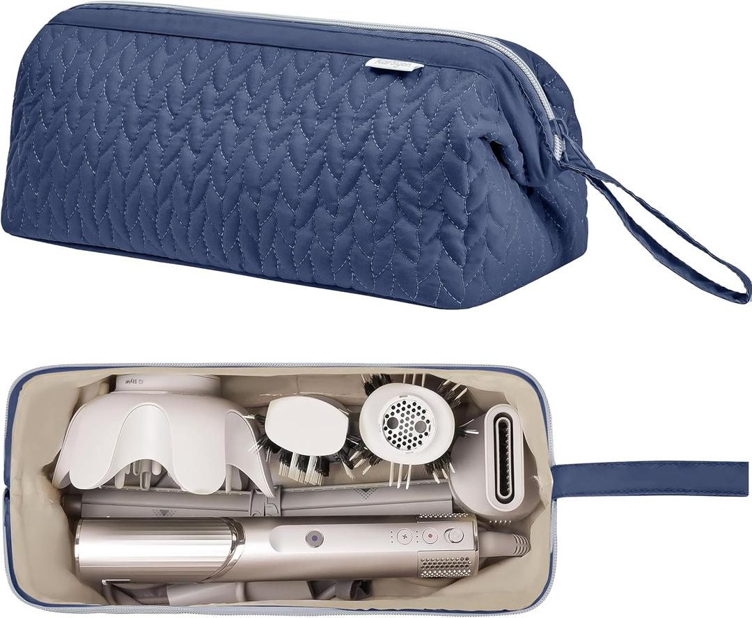 Shark Flex Style Case for Airwrap Hair Dryer Brush Revlon Hair Tools Travel Bag Carrying Case Flat Curling Iron Organizer (Navy Blue)