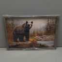 Bear Painting Framed Wall Art: Woodland Wildlife Picture Rustic Wild Animal Prints Farmhouse Wooden Artwork for Lodge Cabin Decor (16"L x 12"W)
