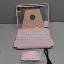 AnMengXinLing Keyboard Case for iPad Air 11 inch 2025(M3)/2024(M2)/ Air 5th 4th Generation/Pro 11 Case with Mouse, Rotating Cover with Pencil Holder& Round Key Keyboard Mouse Set,Pink