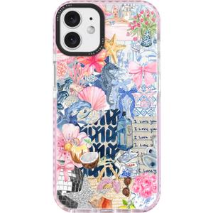 for iPhone 12 Case, Coastal Romantic Y2K Design with Military-Grade Drop Protection, Romantic Ocean Theme Ocean Theme TPU Cover with 1.5mm Camera Protection for Girls