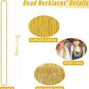 100PCS Bead Necklace, Gold Mardi Gras Beads Party Stuff, 33" Mardi Gras Christmas Beads Toy Costume, Festival Parade Throw Accessories for Wedding Birthday Pirate Party Baby Shower Supplies Decor