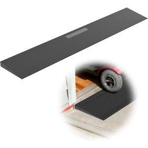 1" Rise Threshold Ramp for Doorways, 35.5" Wide Rubber Ramp for Wheelchairs, Walkers & Scooters, Cut-to-Fit Angled Entry Mat Ramp for Safer Home Access for Seniors & Kids
