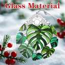 Monstera Plant Ornament  Christmas Decoration & Christmas Ornament; Stained Glass Holiday Decoration (Holiday Present, Bauble Present, Gift Idea, Gift Exchange) | Heirloom Keepsakes