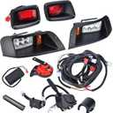 Lochnchn LED Headlight Tail Light Kit Compatible with EZGO TXT Golf Carts 1996-2013 12V Street Legal Light Kit with Turn Signal Wire Harness Compatible with EZGO TXT for Gas and Electric