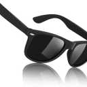 Sunier Polarized Sunglasses for Men and Women, Retro Square Matte Finish UV400 Protection Shades for Driving, Fishing