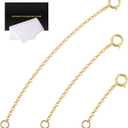 Gold Necklace Extenders 14k Extender Chain 925 Sterling Silver Extension Bracelet Chain Extenders for Necklaces 3 Pcs (1 2 3 Inch)(Gold)