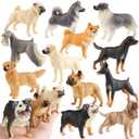 EOIVSH 12PCS Realistic Dog Figurines Toy, Plastic Puppy Figures Set, Dogs Figures Cake Toppers Birthday Gift for Kids Toddlers