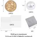 UNIQOOO 24Pcs Magnolia Wax Seal Place Card Holders, Light Gold Name Card Holders for Wedding Engagement Decor, Tea Party Table Setting, Name Tag, Party Food Labels