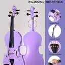 Aileen Violin 4/4 Full Size for Adults Beginners, Purple Fiddle Starter Kit for Students Age 12+, including Music Stand, Unique New Fingerboard Sticker, Mute