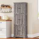 ChooChoo 63.2" Tall Bathroom Storage Cabinet with 6 Doors, Pantry Cabinet