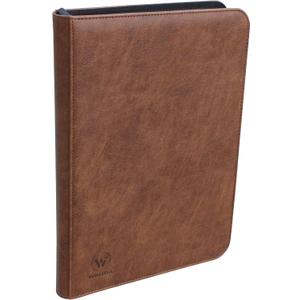 504 Pockets Classical Brown leather Card Binder, Premium 9-Pocket Trading Card Collectors Album, Side Load Card Holder for Various Trading Cards (Brown)