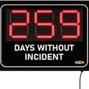 Yellow Safety, Days Without Incident Electric Sign, 20"x27" Safety Scoreboard, Days Without Accident, 20"x26"