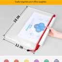 SUNEE 12pcs Mesh Zipper Pouch 11x16, Large Storage Bags for Board Game & Puzzle Organizing, Reusable Plastic Zip Organizer for Travel (A3, 6 Colors)