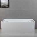 KINGSTON BRASS VTDE603122L 60-Inch Contemporary Alcove Acrylic Bathtub with Left Hand Drain and Overflow Holes, White