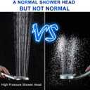 HOPOPRO High Pressure Handheld Shower Head Set with 59 Inch Stainless Steel Hose Adjustable Overhead Bracket, Leak-Resistant Design, Bonus Teflon Tape, Rubber Washers