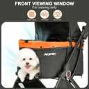 Pet Stroller for Small Dogs & Cats Easy One-Hand Fold, Supports Up to 35 lbs Black