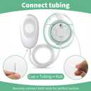 4 Pack Replacement Tubing Compatible with Elvie Stride, Breast Pump Tubing with Tube Connectors, Connect Motor Unit and Breast Shields, Durable and Easy to Clean, Replacement Pump Parts, Clear