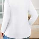 WYNNQUE Women's Plus Size Tops Long Sleeve Shirts Fall Outfits 2025 Trendy Pleated Blouses Dressy Casual Tops Clothes (XXL)