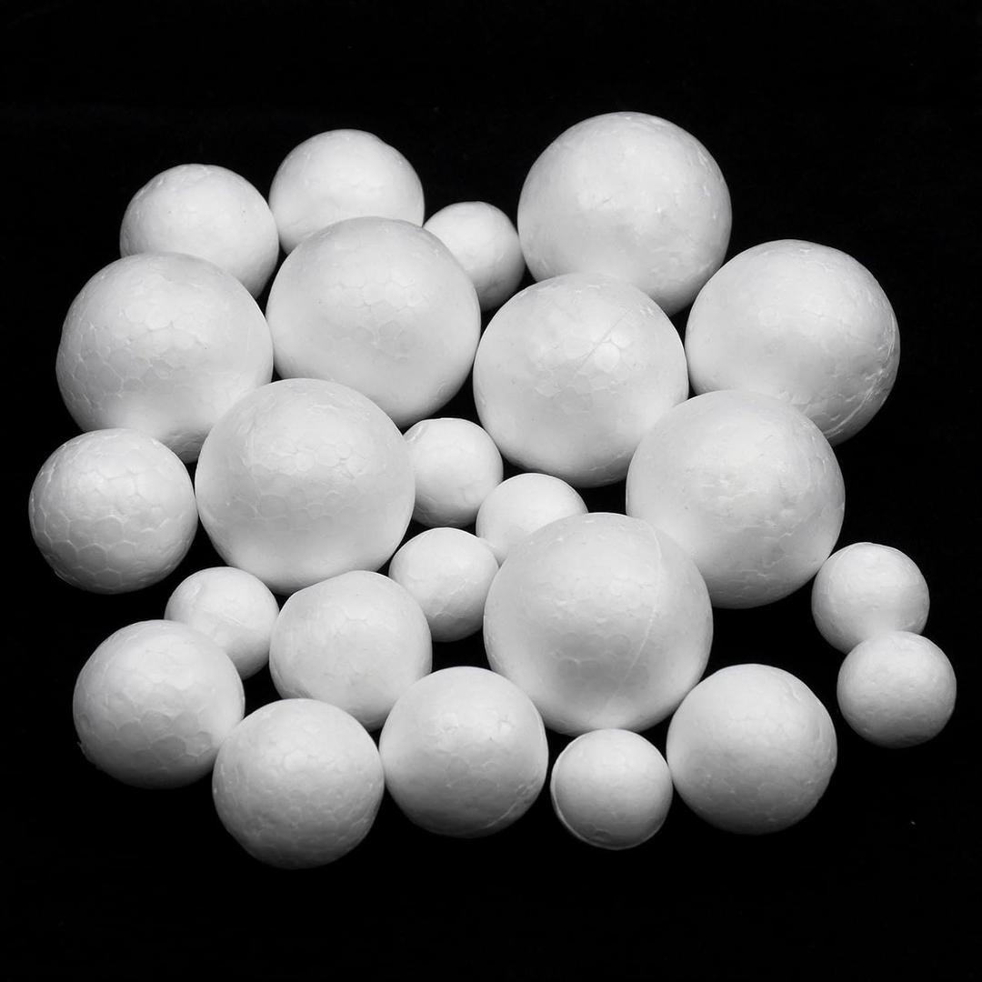 MIDELONG 24 Pcs Craft Foam Balls, 3 Sizes White Foam Craft Balls Polystyrene Craft Balls for DIY Craft Art Holiday Household School Projects and Party Decoration