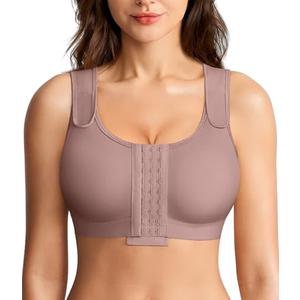 BRABIC Post Surgery Compression Bras for Women Front Closure Mastectomy Bra with Wide Adjustable Straps Wirefree, Medium