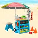 LOTTAFUN 5ft Beach Umbrella - Heavy Duty Wind Resistant UV 50+ Portable Sun Shade with Sand Anchor & Carry Bag, Outdoor Folding Umbrella for Beach,Pool,Patio,Garden (3 Color Block)