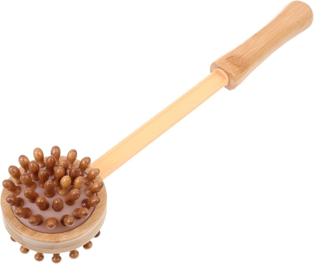 Bamboo Massage Hammer Handheld Wood Massager for Neck Shoulder Back Acupoint Therapy with Ergonomic Handle for Muscle Relief and Relaxation