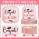 FoldTier 100 Pcs Rose Gold 2026 Graduation Party Plates 7 x 7 in Congrats Grad Dessert Paper Plates Class of 2026 Disposable Square Cake Decorative for Graduation Cocktail Party Supplies, approx. 7 x 7 inches