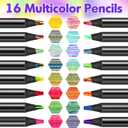 16 Pcs Rainbow Colored Pencils, Art Supplies Stocking Stuffers for Kids, Creative Teens Gifts Trendy Stuff for Girls Age 5-12, Great Party Favors Gift for Birthday/ Valentine's Day/ Easter/ Christmas