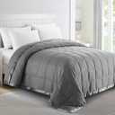 puredown Blankets King Size - Soft Lightweight Down Blanket for Bed, Cozy Warm Luxury Bed Blanket with Satin Trim, Dark Gray (108"X90")