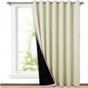NICETOWN Greyish Blue 100% Blackout Room Divider Celling Curtains for Patio Door, Super Heavy-Duty Thermal Backing Sliding Door Drape, Privacy Assured Window Treatment(1 Panel, 100" W x 84" L)