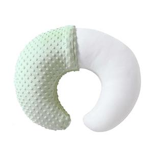 QUENESS Nursing Pillow and Positioner, Breastfeeding, Bottle Feeding, Baby Sitting Support with Removable Ultra Soft Cover, Tummy Time Support for Baby Boys and Girls (Green)