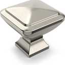 Asidrama 30 Pack 1-1/4 inch Brushed Satin Nickel Kitchen Cabinet Knobs Dresser Knobs Drawer Knobs Cabinet Hardware Zinc Knobs for Dresser Drawers (Single Hole Knob)