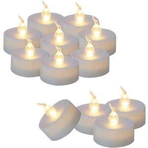 24 Tea Lights Led Flickering with Timer Function (6 hrs on, 18 hrs Off), Christmas Mini Flameless Candles Tealights Battery Operated Flickering Warm White for Wedding Party Thanksgiving Decoration