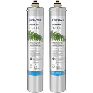 Pentair Everpure H-300 Water Filter Replacement Cartridge for Home Faucet Tap Water Under Sink, EV927072 (2 Pack)