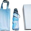 BAODINI Comapct Travle Small Mini Sun Blocking Umbrella with Case Lightweight with Aluminum Frame Pocket Size UV Protection Purse Umbrella for Women, Men & Kids