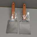 2 Pieces Small Brownie Cookie Spatula Metal Stainless Steel Spatula with Wooden Handle for Kitchen Cooking Chef Baking Scraper Turner, 2.5 x 8.2 Inch