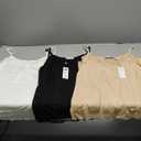 Amazon Essentials Women's Slim-Fit Knit V-Neck Layering Cami, Pack of 3 (XX-Large, Beige/Black//White)