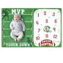 Football Baby Monthly Milestone Blanket Sports Month Blankets Growth Chart Nursery Swaddling Blankets Gift Ideas for Newborn Baby Shower Photography Background Prop Soft Plush