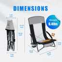 SUNNYFEEL Folding Beach Chair, High Back Beach Chairs for Adults, Lightweight Portable Camp Chair 300lbs Heavy Duty with Carry Bag, Cup Holder for Outdoor Travel Picnic Concert, 2 Pack, Black, 1.81 ft x 2.24 ft x 2.66 ft