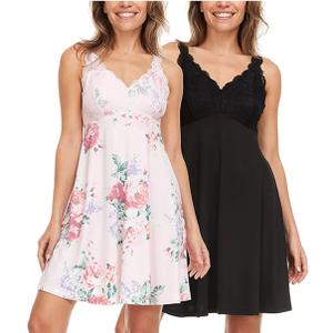 FN Women's 2 Pack Lace Chemise (Large)