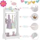 UTEX Kids Dress Up Storage, Kids' Costume Organizer Center, Open Hanging Armoire Closet, Kids Armoire with Rack for Toddler 3 Age+, White