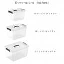 Clear Storage Latch Box/Bin, 3-Pack Plastic Organizing Container with Handle and Lids (7QT/16QT/22QT)