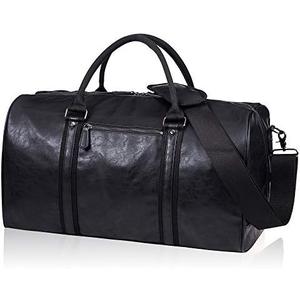 seyfocnia Oversized Duffle Travel Bag Waterproof Leather Weekend Bag Large Carry On Large Carry On Hangbag for Mens or Women