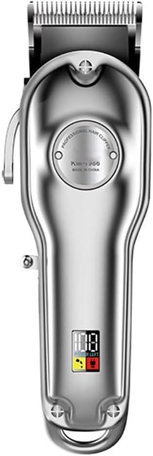 Hair Clippers for Men, Professional Hair Clipper Metal Body LED LCD Digital Display Head Can Be Adjusted Rechargeable Hair Trimmer for Men(Silver with Box)